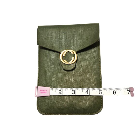 Ecosse Green Small Crossbody Bag - Compact Faux Leather Phone Purse - Picture 5 of 13